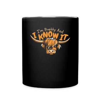 Je suis jolie et je le sais Highland Vache Highland - Mug uni - noir - Devant