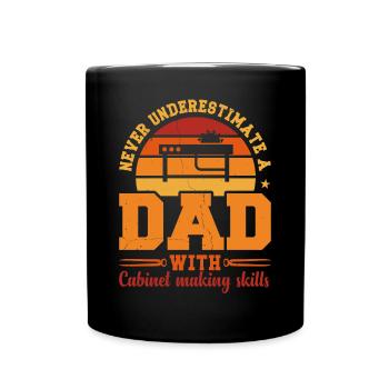 Husband Dad Hero Retro Cabinet Maker - Full Colour Mug - black - Front