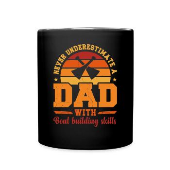 Husband Dad Hero Retro Boat Builder - Full Colour Mug - black - Front