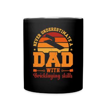 Husband Dad Hero Retro Bricklayer - Tasse einfarbig - Schwarz - Vorne
