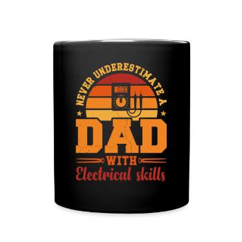 Mari Papa Héros Rétro Électricien - Mug uni - noir - Devant
