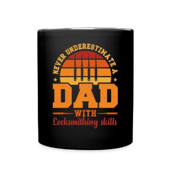 Mari Papa Héros Rétro Serrurier - Mug uni - noir - Devant