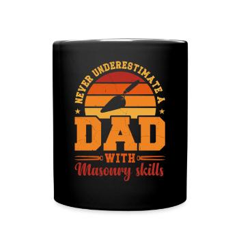 Husband Dad Hero Retro Mason - Tasse einfarbig - Schwarz - Vorne