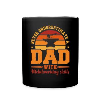 Husband Dad Hero Retro Metalworker - Full Colour Mug - black - Front