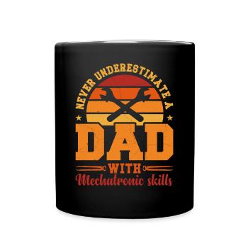 Husband Dad Hero Retro Automotive Mechatronics - Full Colour Mug - black - Front