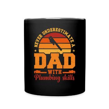 Husband Dad Hero Retro Plumber - Full Colour Mug - black - Front