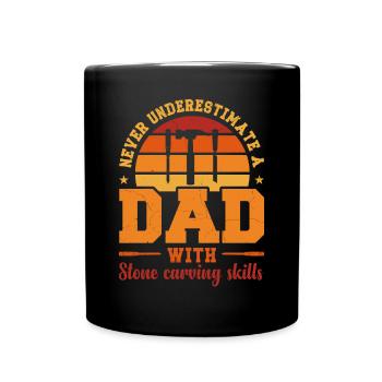Husband Dad Hero Retro Stone Carver - Tasse einfarbig - Schwarz - Vorne