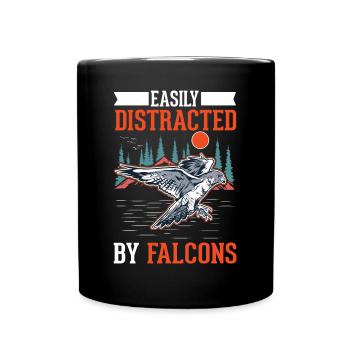 Facilement distrait par les faucons Falkenzucht Falkner - Mug uni - noir - Devant