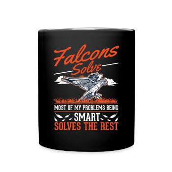 Falke Falkner Turmfalke Falknerei Falkner - Tasse einfarbig - Schwarz - Vorne