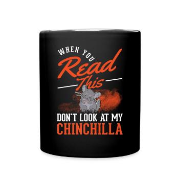 Chinchilla cadeau Woolly Mouse Shorttail Chinchilla - Mug uni - noir - Devant