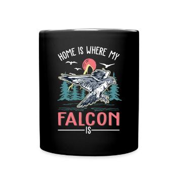 La maison est là où mon faucon est faucon crécerelle - Mug uni - noir - Devant