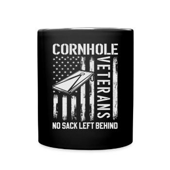 Cornhole Veteran - Kein Sack Bleibt Zurück - Tasse einfarbig - Schwarz - Vorne