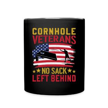 Cornhole Veteran - Kein Sack Bleibt Zurück - Tasse einfarbig - Schwarz - Vorne