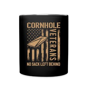Cornhole Veteran - Kein Sack Bleibt Zurück - Tasse einfarbig - Schwarz - Vorne