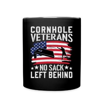 Cornhole Veteran - Kein Sack Bleibt Zurück - Tasse einfarbig - Schwarz - Vorne