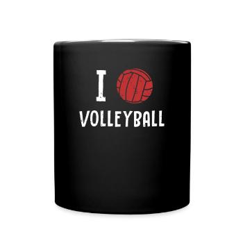 I love volleyball volleyball freak volleyball player - Full Colour Mug - black - Front
