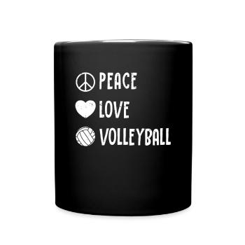 Peace Love Volleyball Volleyball Player Volleyball - Full Colour Mug - black - Front
