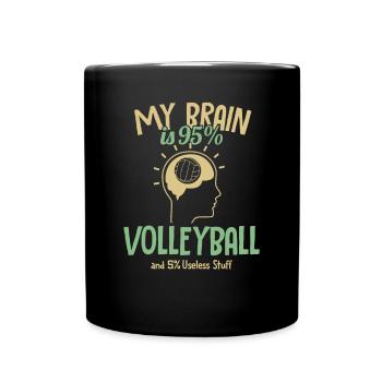 My Brain is 95% Volleyball Volleyball Player - Full Colour Mug - black - Front