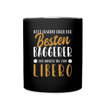 Libero Bester Baggerer Volleyballfreak Volleyball - Tasse einfarbig - Schwarz - Vorne