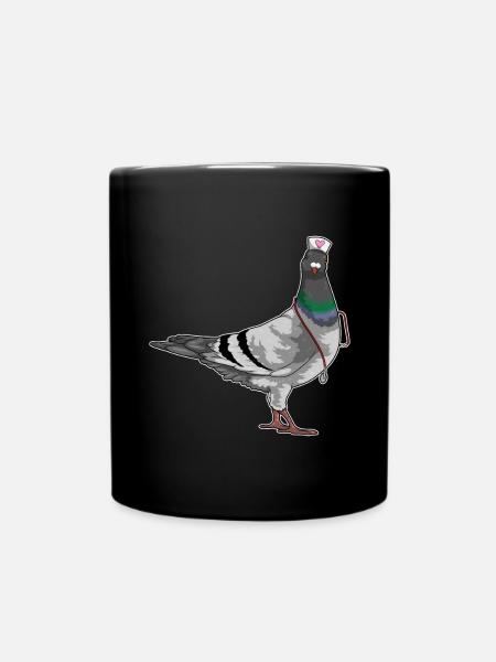 Taube Krankenschwester Stethoskop - Tasse einfarbig - Schwarz
