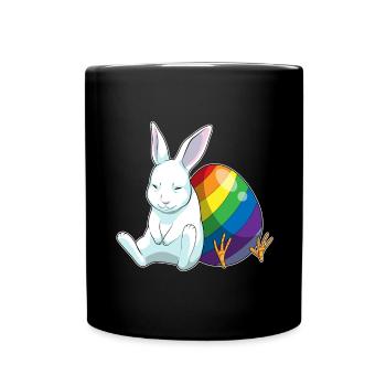 Bunny Arc-en-ciel de Pâques - Mug uni - noir - Devant