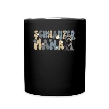 Riesenschnauzer Groovy Schnauzer Mama - Tasse einfarbig - Schwarz - Vorne