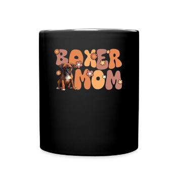 Boxer dog Groovy boxer mom - Full Colour Mug - black - Front