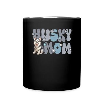 Husky sibérien Groovy Husky maman - Mug uni - noir - Devant