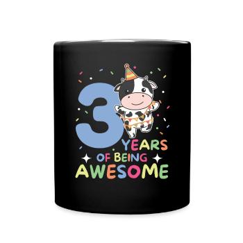 Vache pour les enfants de 3 ans - Mug uni - noir - Devant