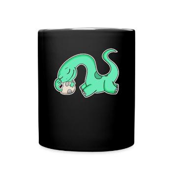 Dino with Baby Dino - Dinosaur - Full Colour Mug - black - Front
