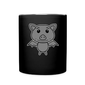 Fledermaus - Tasse einfarbig - Schwarz - Vorne