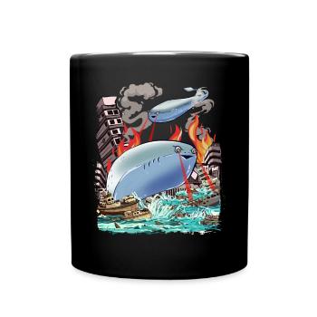 Sacabambaspi Fish Meme Kaiju Japanese Monster - Full Colour Mug - black - Front