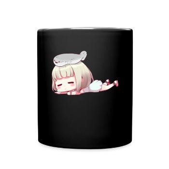 Sacabambaspis Fish Meme Japanese Anime Girl - Full Colour Mug - black - Front