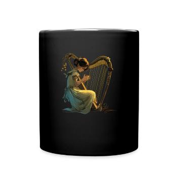 Harp girl - Tasse einfarbig - Schwarz - Vorne