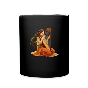 Harp playing - Tasse einfarbig - Schwarz - Vorne