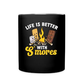 S'more Lagerfeuer Marshmallow Camping - Tasse einfarbig - Schwarz - Vorne