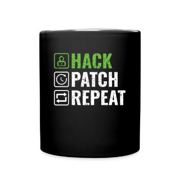 Hack Patch Repeat - Ethical Hacker Cybersecurity - Tasse einfarbig - Schwarz - Vorne