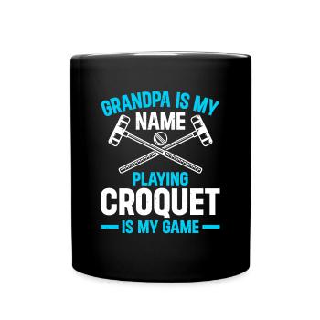 Croquet Grandpa Croquet Player - Full Colour Mug - black - Front