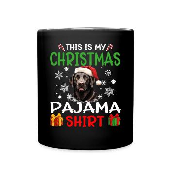 Labrador Retriever chien Noël pyjama joyeux Noël - Mug uni - noir - Devant