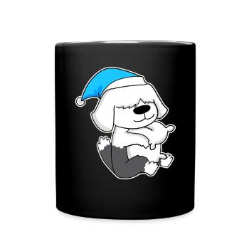 Sleeping, Tiredness, Dog - Full Colour Mug - black - Front