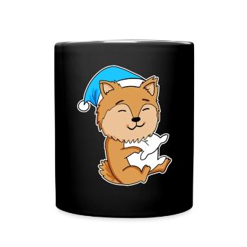 Pomeranian Sleeping Tiredness Dog - Full Colour Mug - black - Front