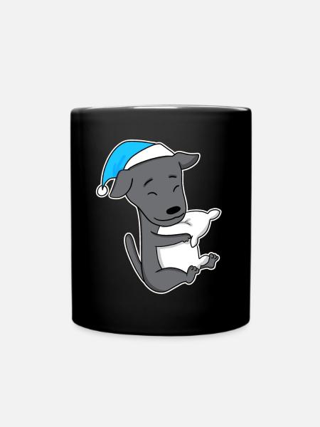 Italian Greyhound Sleeping Tiredness Dog - Full Colour Mug - black