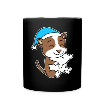 Staffordshire Bull Terrier Chien fatigué de sommeil - Mug uni - noir - Devant
