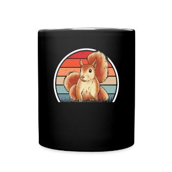 Eichhörnchen Écureuil rétro - Mug uni - noir - Devant