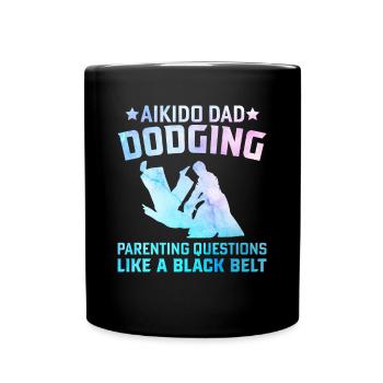 Papa d’aïkido Esquiver les questions parentales comme un - Mug uni - noir - Devant