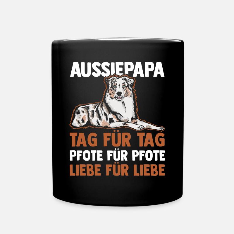 Australian Shepherd Hund Hundepapa Aussie - Tasse einfarbig - Schwarz