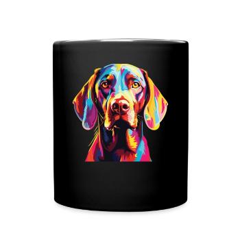 Watercolor Colorful Short-haired Hungarian - Full Colour Mug - black - Front