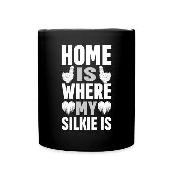 Silkie Huhn Lustige Farm Tierliebhaber - Tasse einfarbig - Schwarz - Vorne