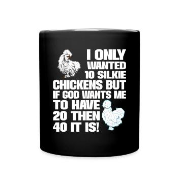 Silkie Huhn Lustige Farm Tierliebhaber - Tasse einfarbig - Schwarz - Vorne
