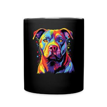 Wasserfarben Farbenfroher Staffordshire - Tasse einfarbig - Schwarz - Vorne